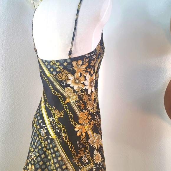 PRINCESS POLLY LUCCI SLIP SILK MINI DRESS GEOMETRIC SPAGHETTI STRAPS BAB… - Picture 12 of 16